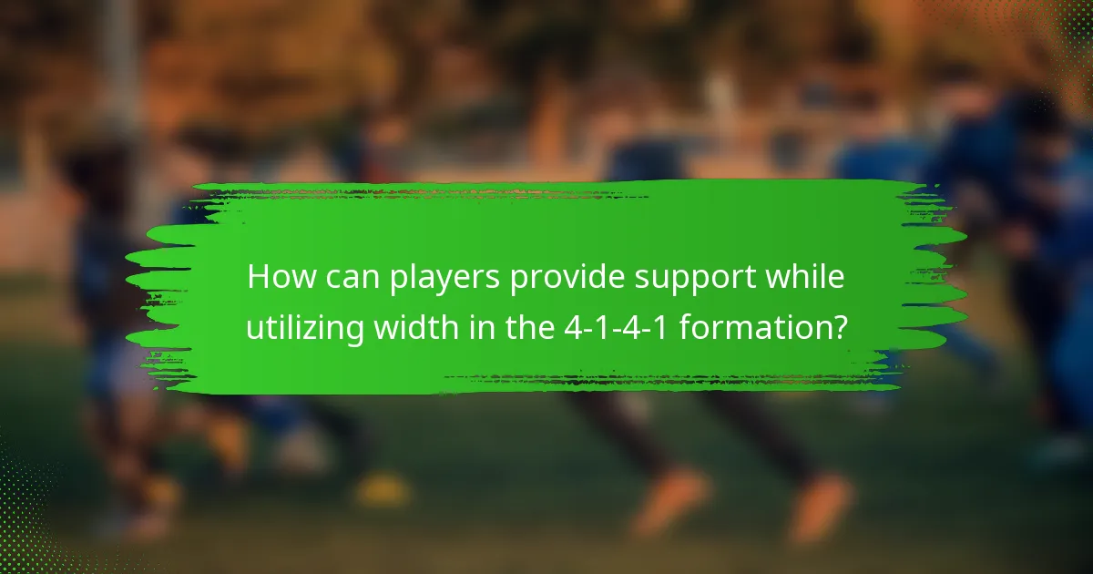 How can players provide support while utilizing width in the 4-1-4-1 formation?
