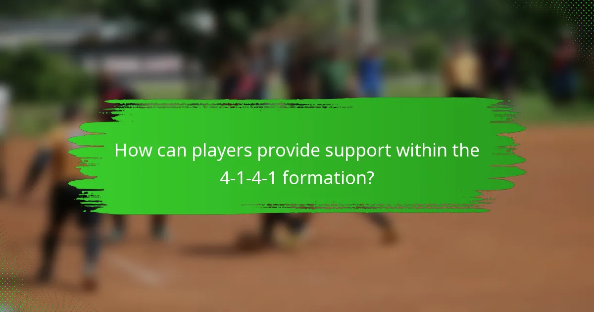 How can players provide support within the 4-1-4-1 formation?