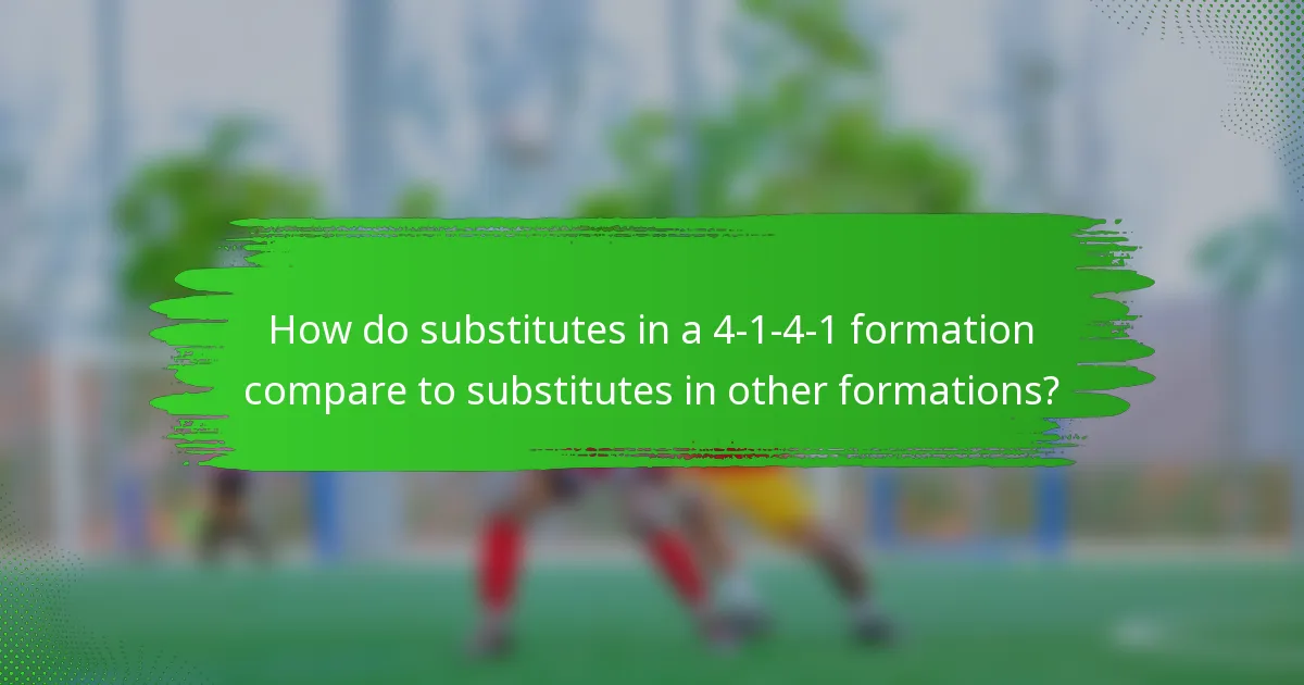 How do substitutes in a 4-1-4-1 formation compare to substitutes in other formations?