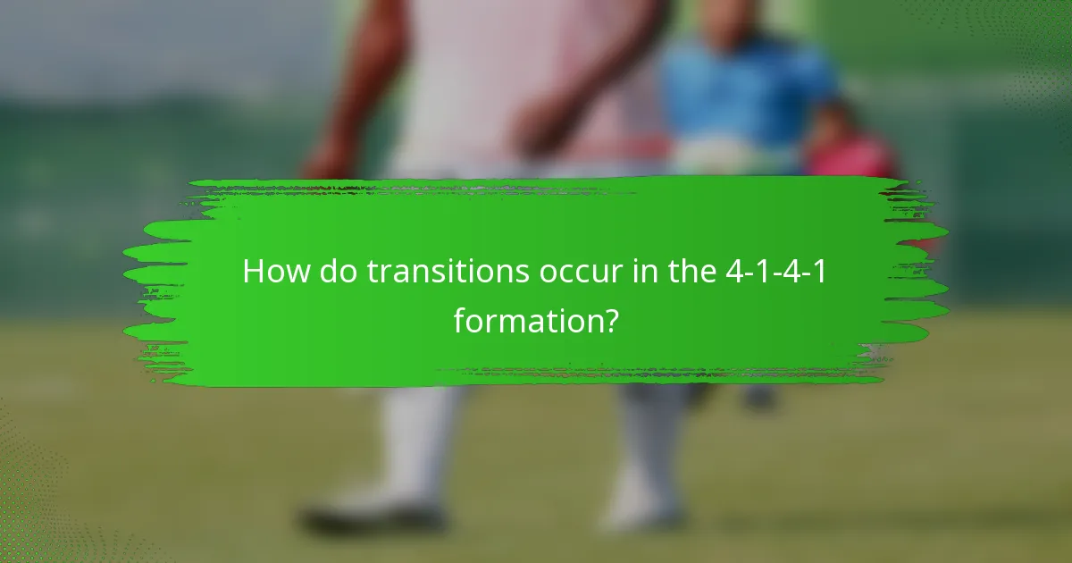 How do transitions occur in the 4-1-4-1 formation?