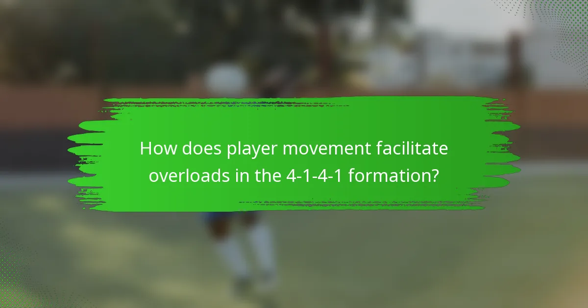 How does player movement facilitate overloads in the 4-1-4-1 formation?
