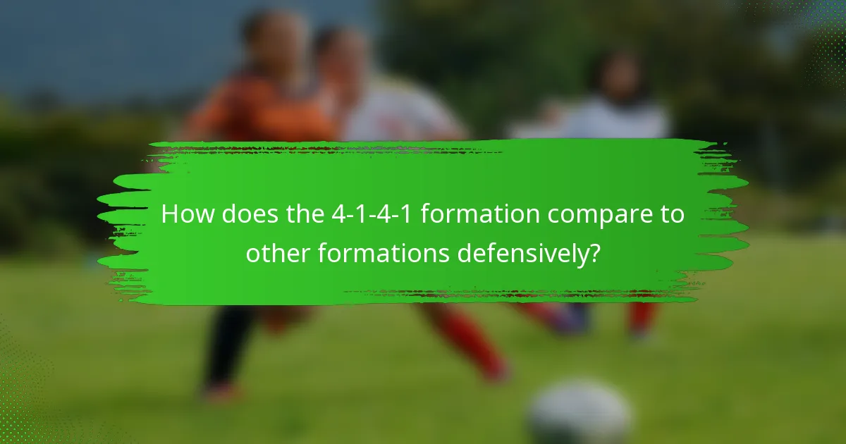 How does the 4-1-4-1 formation compare to other formations defensively?