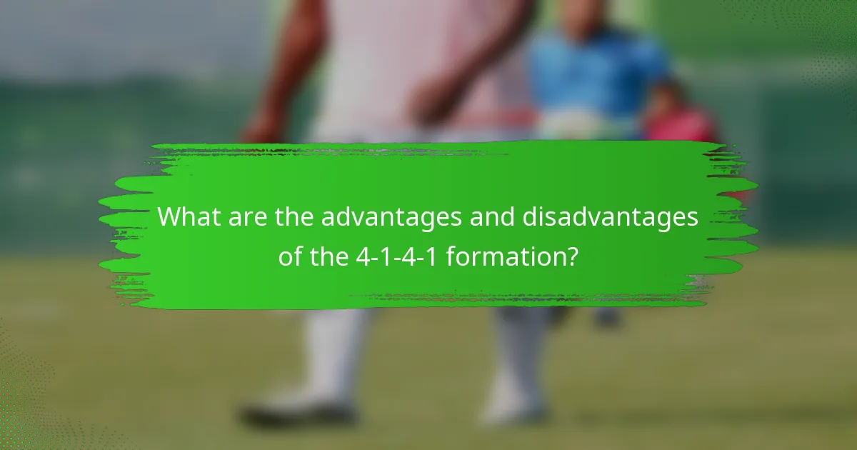 What are the advantages and disadvantages of the 4-1-4-1 formation?