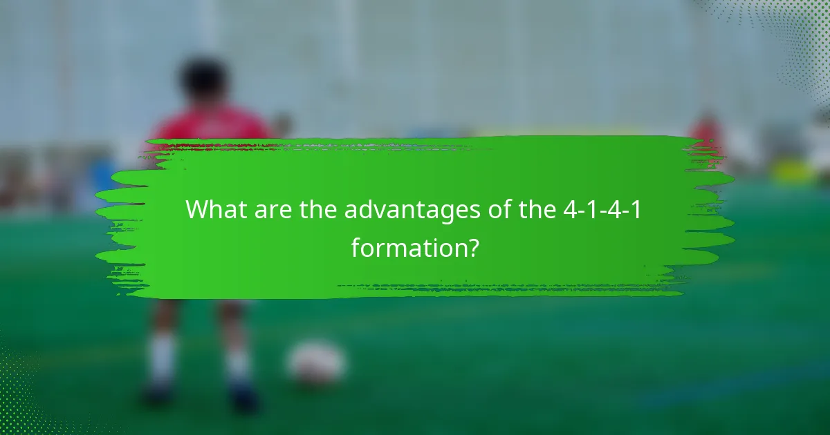 What are the advantages of the 4-1-4-1 formation?