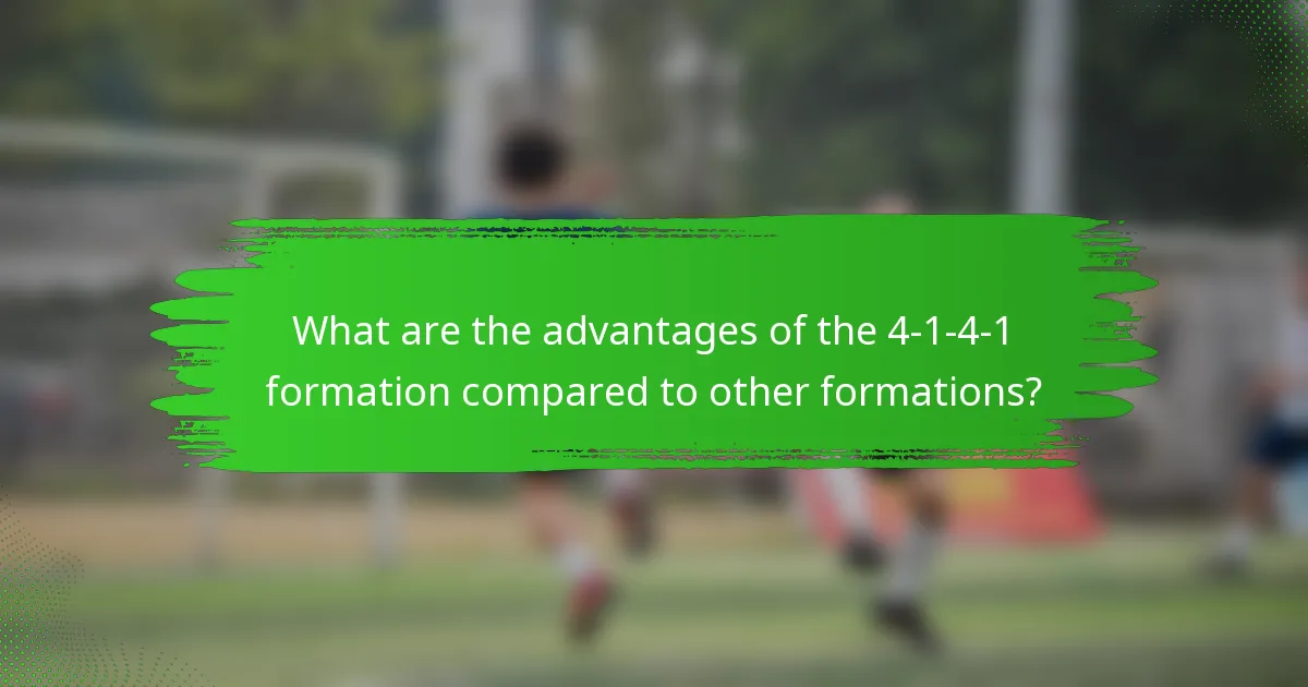 What are the advantages of the 4-1-4-1 formation compared to other formations?