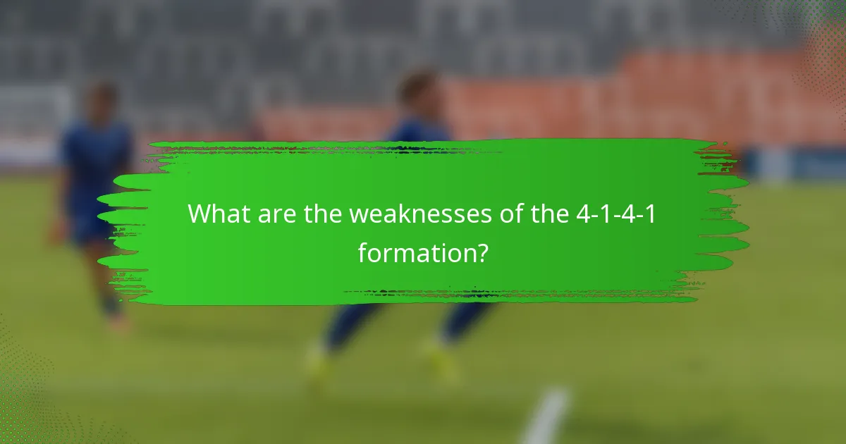 What are the weaknesses of the 4-1-4-1 formation?