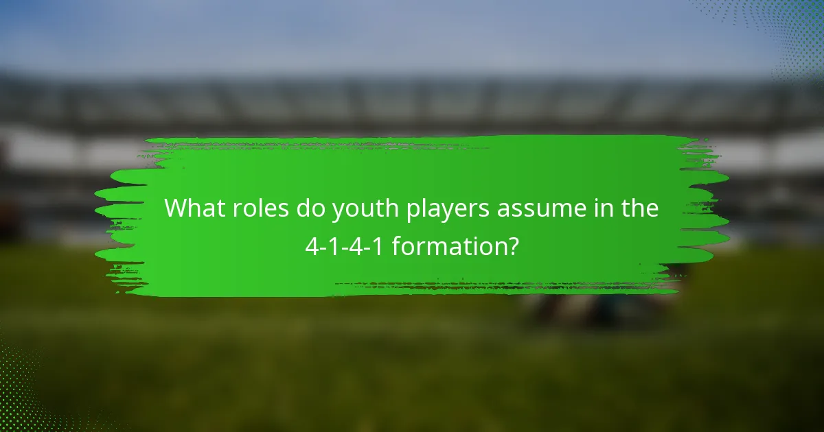 What roles do youth players assume in the 4-1-4-1 formation?