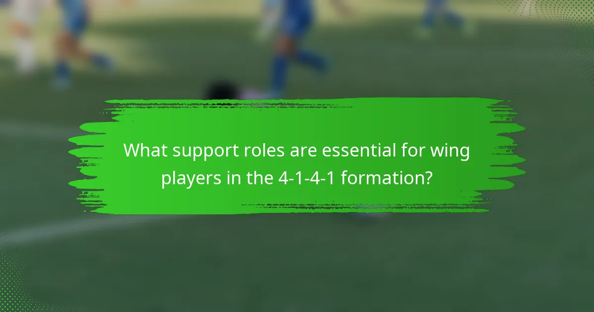 What support roles are essential for wing players in the 4-1-4-1 formation?